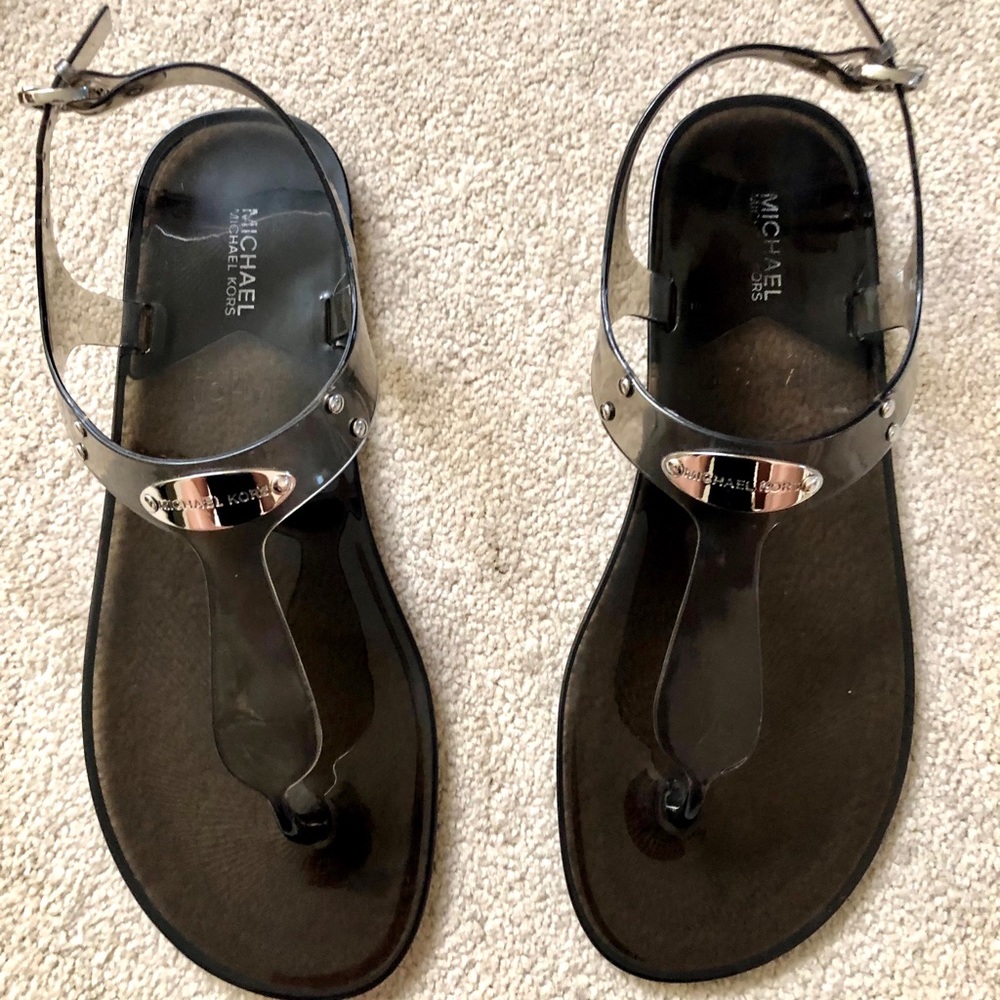 MK Plate Jelly Sandal - clear